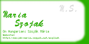 maria szojak business card