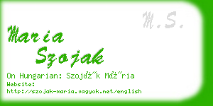 maria szojak business card